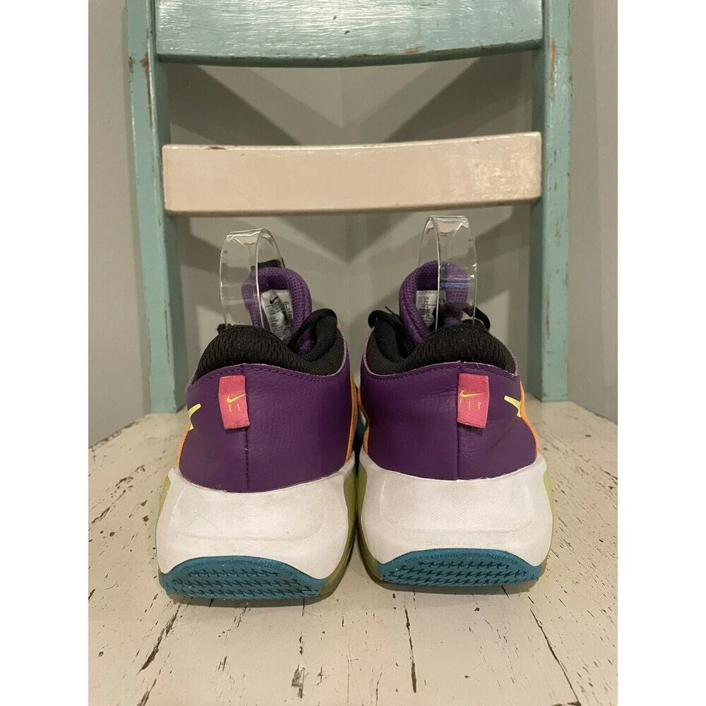 NIKE AIR ZOOM CROSSOVER BASKETBALL Big Kid Shoes Sz 7 Teal Volt Purple Sneaker